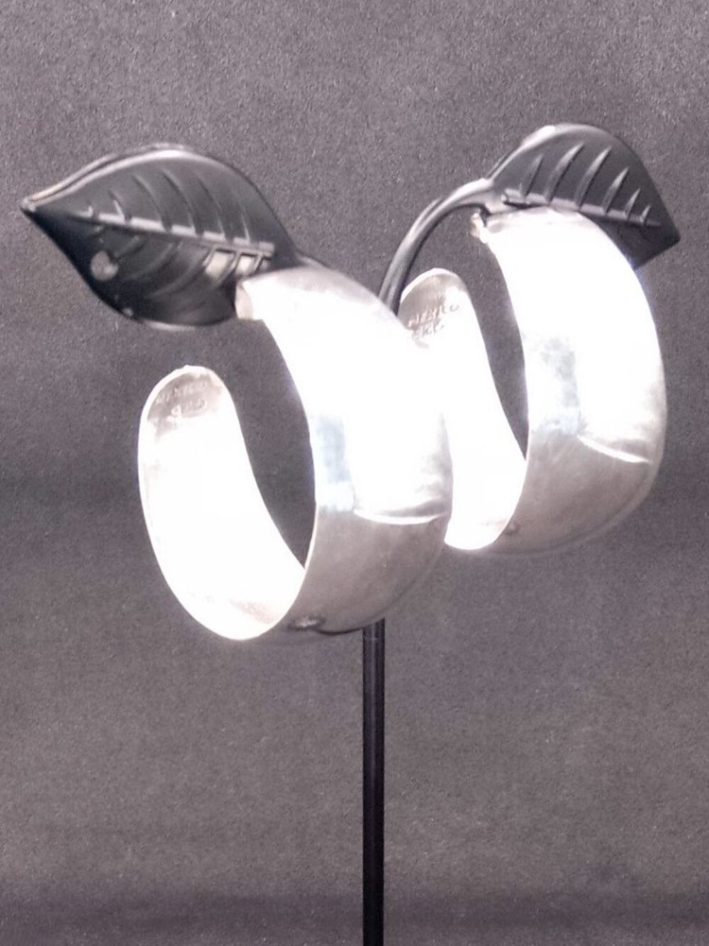 925 Sterling Silver Mexico Retro Bold Chunky Hoop Earrings Wide
